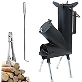 TAFEIDA ROCKET STOVE is the perfect wood stove. A portable wood-burning camping stove with a fire poker. For camping gear & s