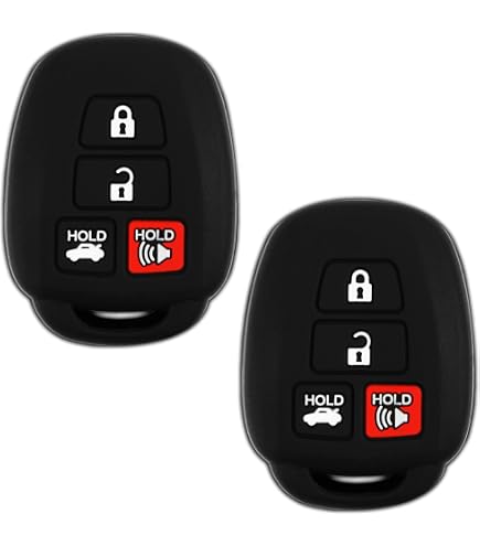 IDoood - Funda De Silicona Para Llave De Coche, Control Remoto De Entrada Sin Llave, Protector De Llavero Para Toyota Corolla Camry Prius Tundra RAV4 FJ Cruiser Highlander Scion HYQ12BBX Con 3