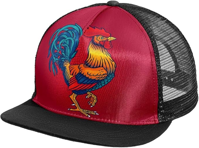 Red Rooster Mens Baseball Caps Women Sun Hat Black Adjustable Ponycaps