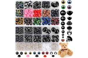 YUJUN 700PCS Safety Eyes for Crochet,6-22mmColorful Glitter Noses with Washers Stuffed Animals Amigurumi Craft Doll Making Teddy Bear Toy