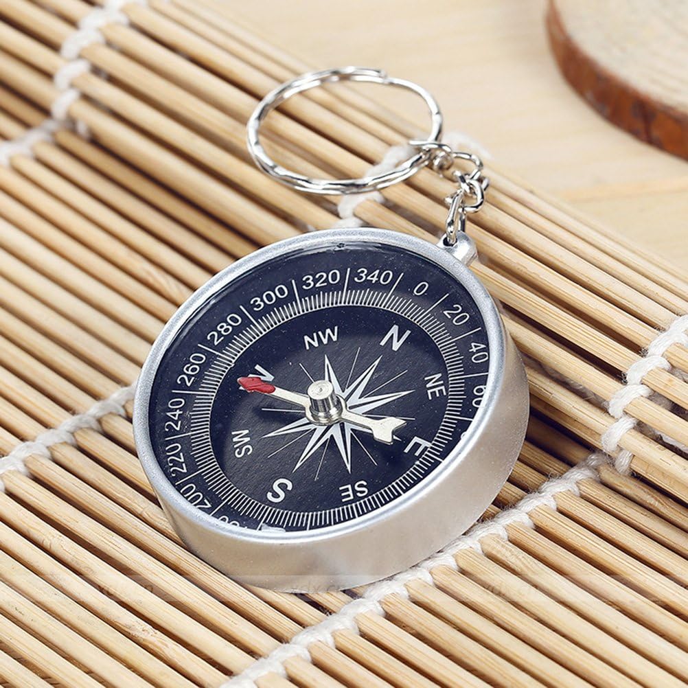 YeahiBaby Compass Keychain - Pack of 12, Silver Bag Pendant - Handbag Jewelry, Birthday Party Gifts for Kids - Image 3