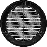 Vent Systems Ø100 mm Round Soffit Vent Cover Pack 2 Black with Mounting Neck view 6