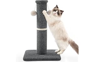 MADE 4 PETS Made4Pets Tall Cat Scratching Post, 23.6" Modern Cat Scratcher with Hanging Balls, Heavy Duty and Thicker Scratching Post for Indoor Cats Adults, Sturdy Base Cat Scratch Post, Dark Grey
