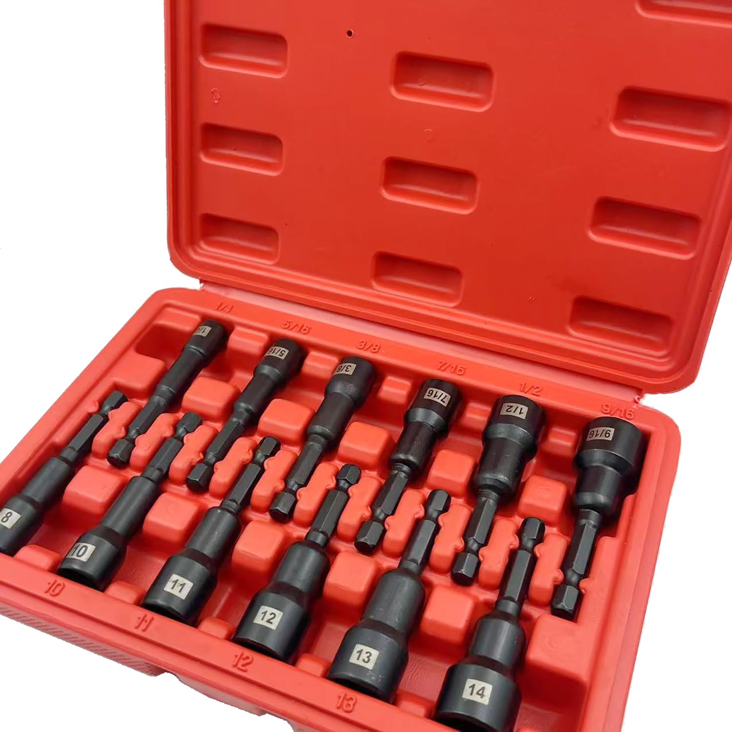 Photo 1 of 12-Pieces Magnetic Nut Driver Bit Set - 1/4 Inch Hex Quick-Change,Impact Hex Nut Driver Set, SAE & Metric