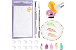 YOOVR 200 Pcs Nail Sponges for Ombre with Nail Art Grabbing Pen, Palette & Spatula, Nail Supplies for Gradient Painting Gel Nail Polish, Must Haves Nail Stuff Nail Art Design Tools for Ombre Aura Nail