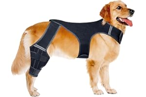 Dog Leg Brace | Adjustable Joint Wrap - Dog Back Leg Brace with 4 Metal Stabilizers - for Walking Hiking Outdoor Activities P