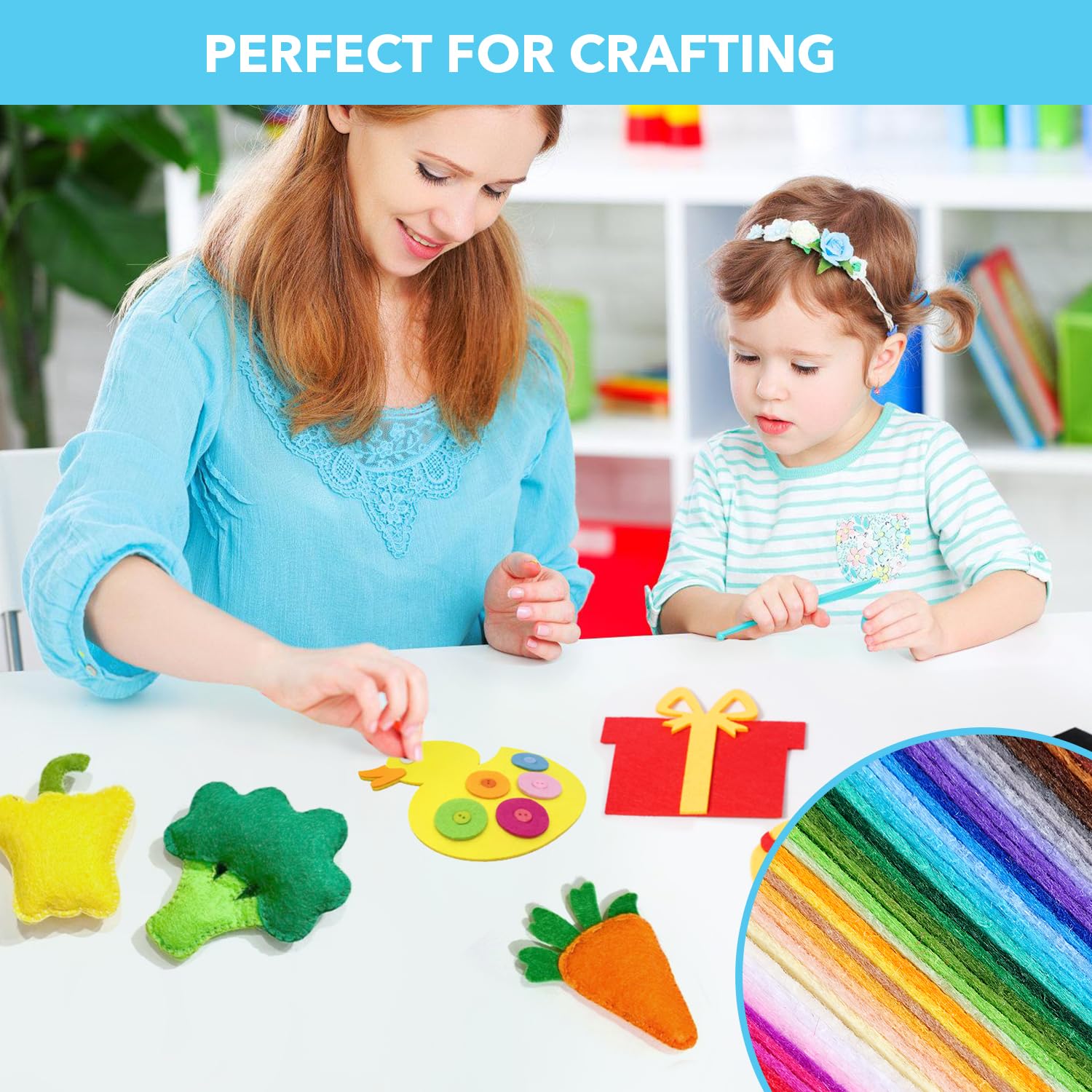 90PCS Felt Fabric Sheets Craft Kit - 4