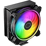 Cooler Master Hyper 212 Halo Black CPU Air Cooler, MF120 Halo² Fan, Dual Loop ARGB, Aluminum Top Cover, 4 Copper Heat Pipes, 