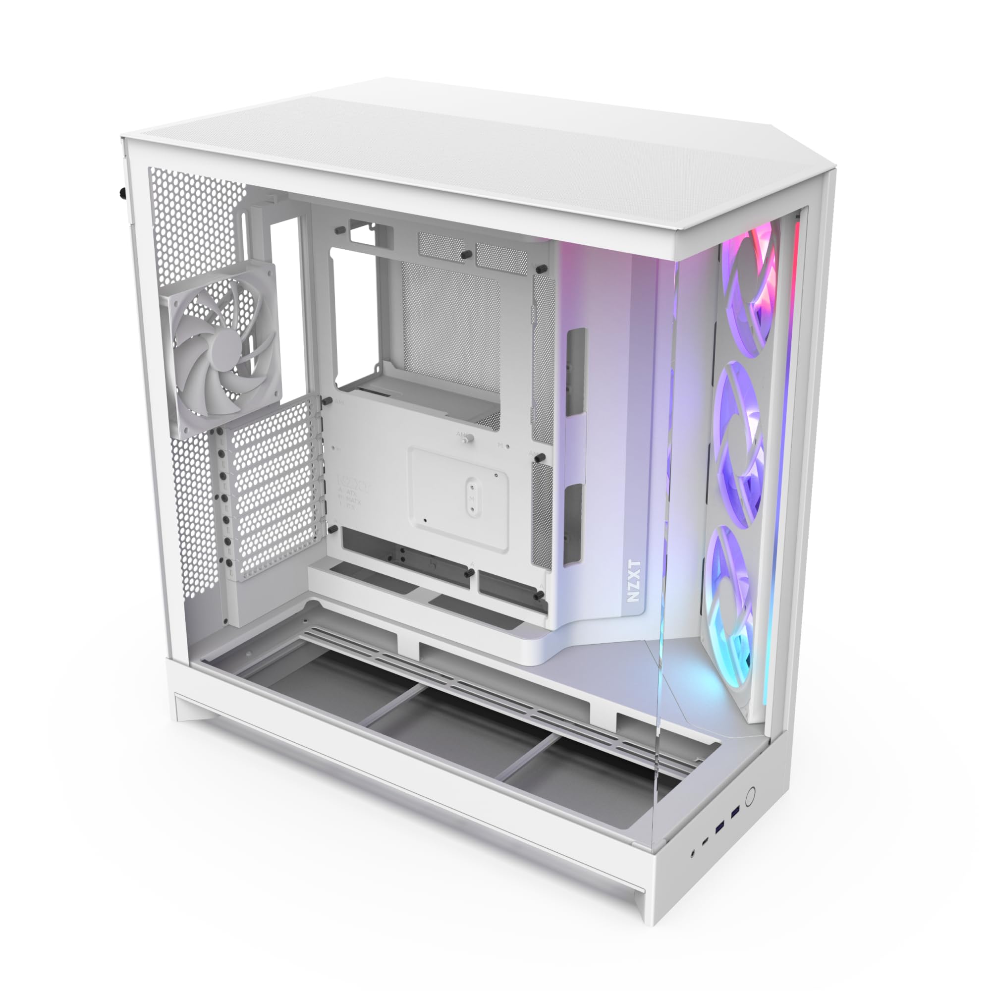 Photo 1 of NZXT H9 Flow RGB (2025) – Large Dual-Chamber ATX Mid-Tower Airflow PC Case – Includes 1 x 420mm RGB Fan Unit & 1 x 120mm Fan – 420mm Radiator Support – Tempered Glass – Back-Connect Ready – White