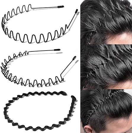 Amazon Co Jp カチューシャ 3本セット メンズ 最新版 3つタイプ 痛くない 防錆メッキ スプリング ヘアバンド波型 くし付き 滑り止め 黒 シンプル 前髪 固定 しっかり オシャレ 髪飾り 洗顔 レディース 男女兼用 ビューティー