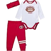 Gerber NFL baby-girls 3-piece Onesie Bodysuit, Pants & Headband Set