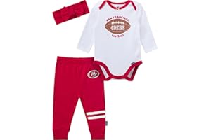 Gerber NFL baby-girls 3-piece Onesie Bodysuit, Pants & Headband Set