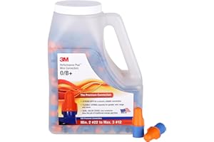 3M Performance Plus Wire Connector, O/B+JUG, Orange/Blue, Flexible Steel Spring Connectors, Twist On, CSA Certified, UL Listed, Jug of 500, 22-12 AWG