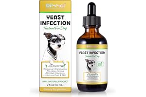 Natural Yeast Infection Treatment for Dogs - Ear Infection Relief, Itchy Skin Support, 2fl oz Herbal Supplement for Healthy C