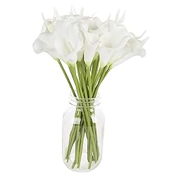 Pure Garden, Artificial Calla-Lily with Stems-Real