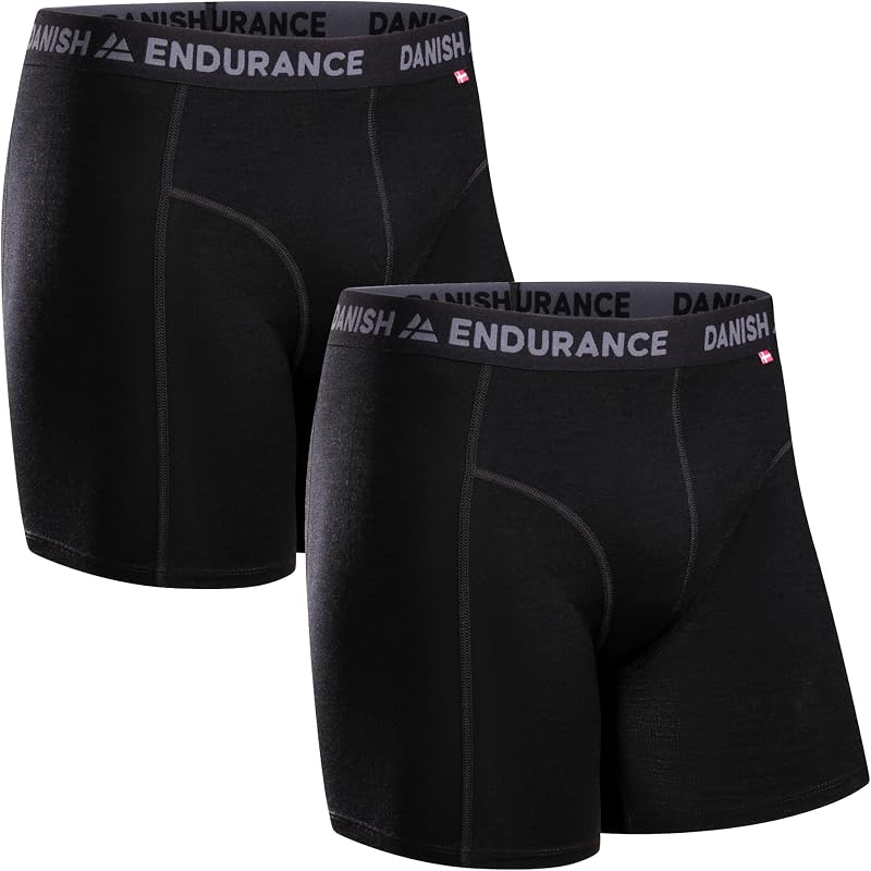 Boxer masculino de lã merino, pack de 1 e 2 Black Melange L