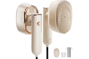 BEEWIN Travel Steamer for Clothes Portable Steamer Travel Iron, 2 in 1 Handheld Steamer with Storage Bag,90°Head Rotatable Mini Steam Iron for Clothes Support Dry & Wet Ironing for Home Travel