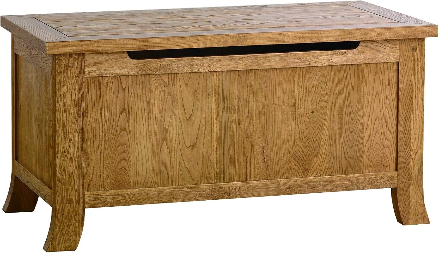 Hallowood Portland 100 Solid Large Blanket Box in Medium Oak Finish