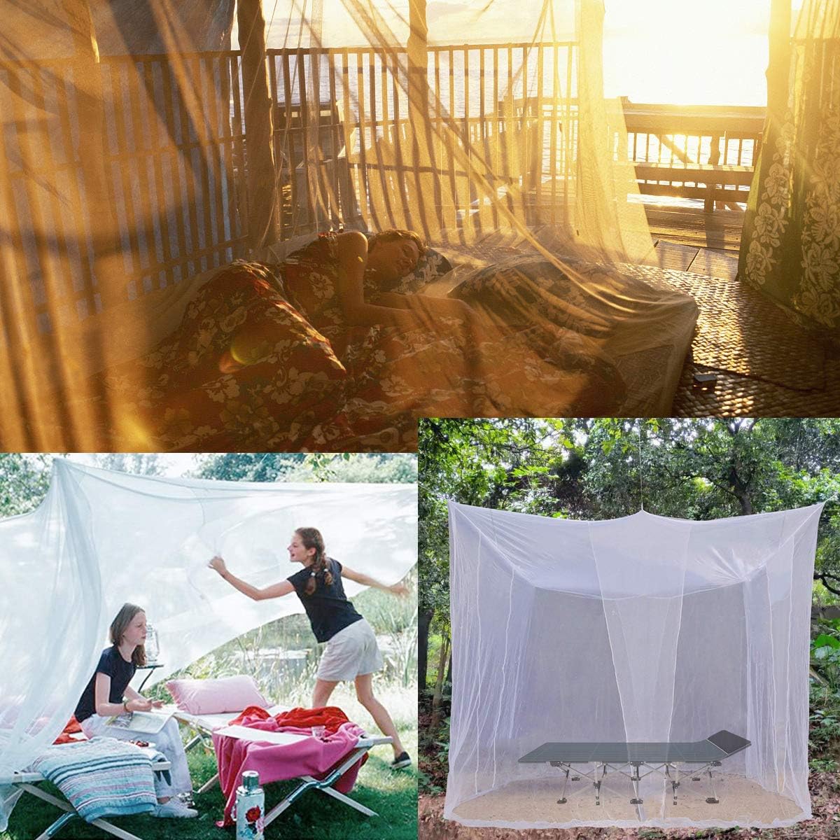 Mosquito NET for Bed Canopy, Four Corner Post Curtains Bed Canopy Elegant Mosquito Net Set, Stick Hook &Profession Rope for net, Screen Netting Canopy Curtains, Full/Queen/King/White: Home & Kitchen