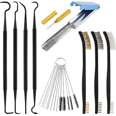 thumbnail image 2 of 18pc Carburetor Cleaning Tool Kit – 13x Jet Cleaning Needles + 5x Brushes, Universal Moto 2 of 5