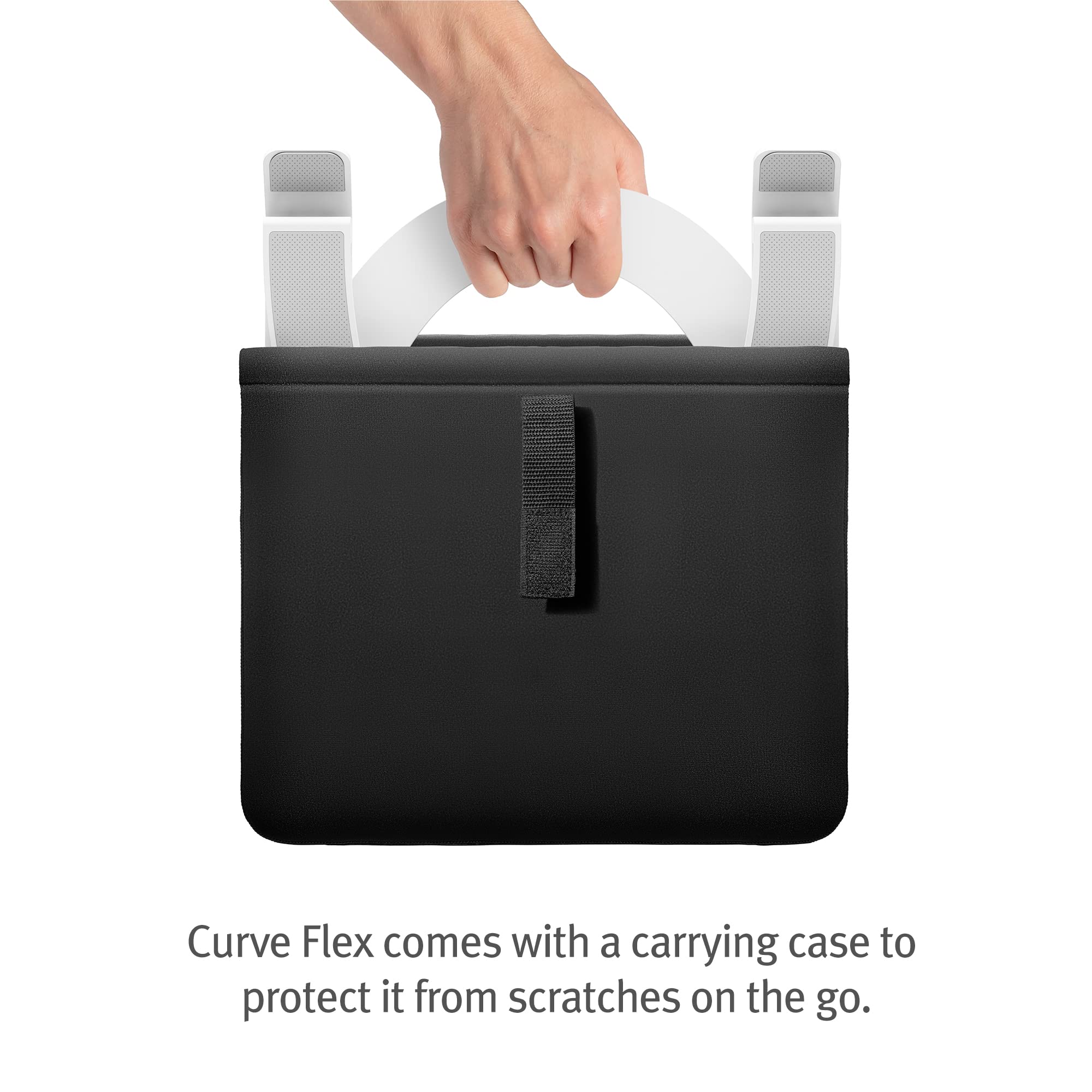 Twelve South Curve Flex | Ergonomic Height & Angle Adjustable Aluminum Laptop/MacBook Stand/Riser, fits 10"-17", folds flat for portability -travel pouch included, matte white - Image 7