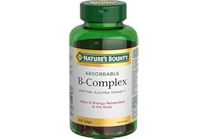 NATURE'S BOUNTY Absorbable B-Complex With Folic Acid Plus Vitamin C, Helps Energy Metabolism, Provides Antioxidants, Supports