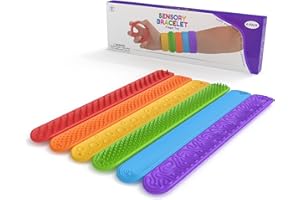 GNICAELA 6-Pack Sensory Stretchy Fidget Toys for Kids - Stress Relief Toys for Anxiety, ADHD, Autism Special Needs, Sensory Slap Bracelet for Toddlers Boys Girls Adults, Ideal Christmas Stocking Stuffers