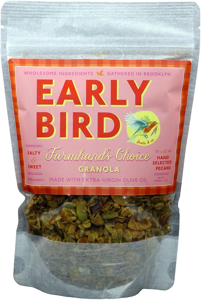 Early Bird Granola ,Farmhand's Choice- Granola with Pecans 12 Oz (1 Pack)
