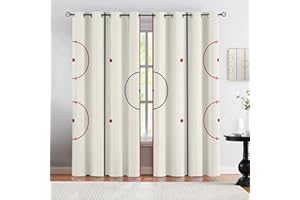 FELIAOQ Ice Hockey Sports Blackout Curtains, Fashion Stadium Outline Printed Curtains, Privacy Energy Saving Living Room Curtains for Bedroom Office Children's Room Apartment 2 Panels (54" W x 39" L)