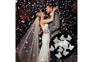 Butterfly Party Decorations, White Biodegradable Confetti for Wedding Send Offs, Gender Reveal, Baby Shower Decor, Water Solu