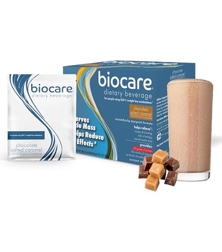 Amazon.com: Biocare Nutritional Beverage for GLP-1 Users, Dietary Powder Drink Provides 30 g Essential Protein, 26 Vitamins/Minerals, Helps Ease Nausea, Bloating, Constipation, Chocolate Shake 14ct : Health & Household