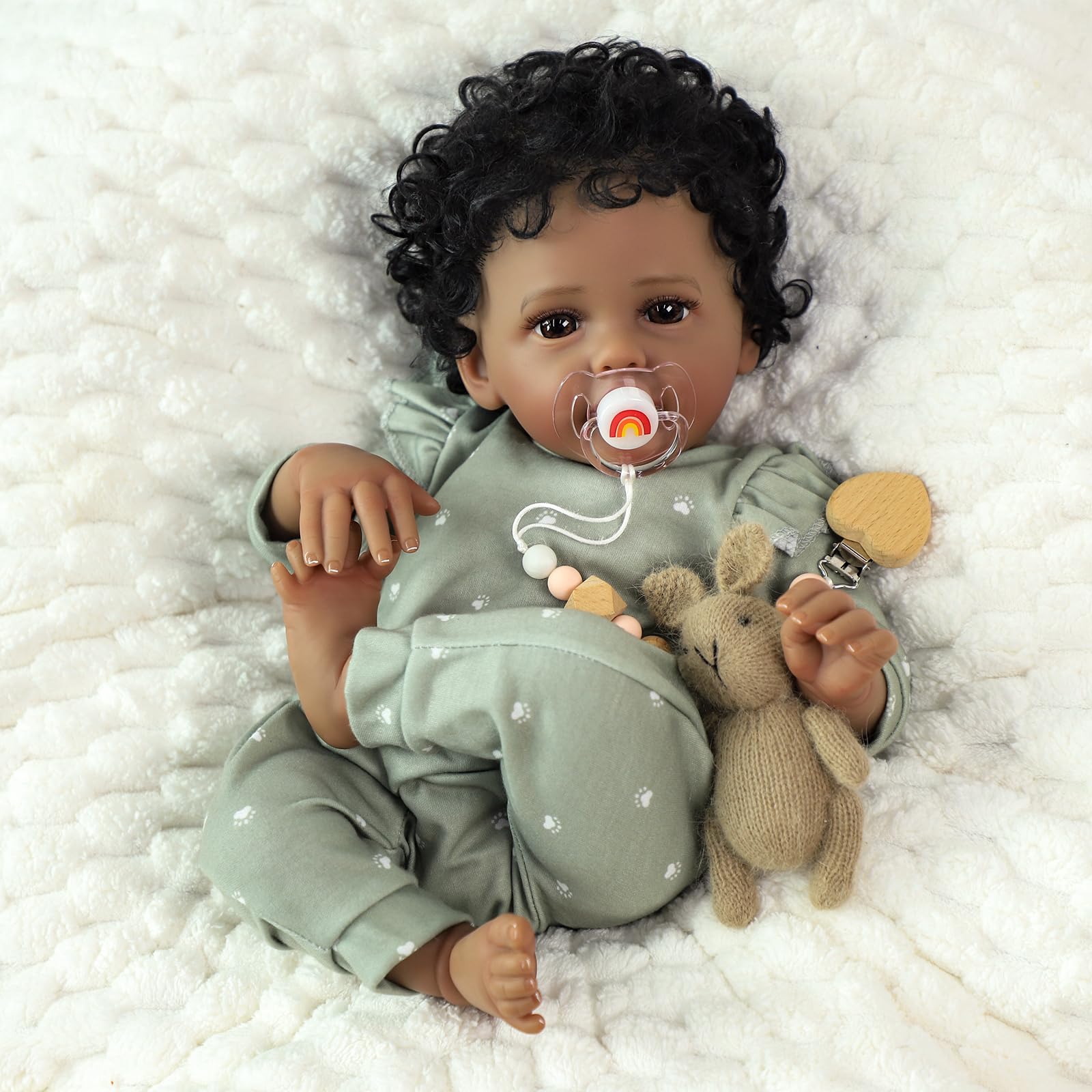 SCOM 18" Reborn Baby Doll, Hand-Rooted Hair, Weighted Cloth Body, Realistic Skin Tones, Magnetic Pacifier, Bottle & Birth Certificate – Deluxe Gift Set for Kids, Collectors & Comfort Care