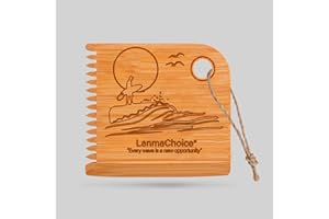 Lanmachoice Surf Wax Comb - Bamboo Surfboard Wax Scraper and Surf Board Wax Remover, Scraper Tool, Wax Comb for Surfboard