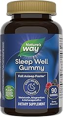 Nature’s Way Sleep Well Melatonin and Magnesium Gummies, Sleep Support for Adults*, with Ashwagandha, Berry Flavored, 90 Gumm
