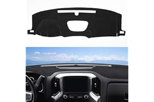SKYLOTEC Dash Cover Mat Fit for 2019-2022 2023 2024 2025 Chevy Chevrolet Silverado 1500 2500HD 3500HD, 2019-2023 GMC Sierra 1500 2500HD 3500HD w/o Head Up Display No Speaker Cutout Dash Pad Protector