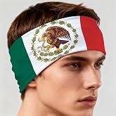 Threetols National Flag Non-slip Fabric Sweatband Bandana Tie Headband for Men Women