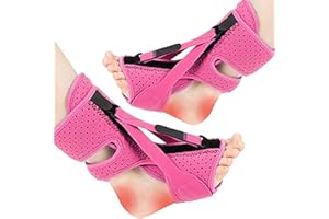 ANSUSIC Plantar Fasciitis Night Splint-Upgrade 3 Adjustable Planters Facetious Relief Brace,Plantar Fasciitis Relief Women Men Straps,Support Relief Foot Drop Achilles Tendonitis Day Night(Pink-2PC)