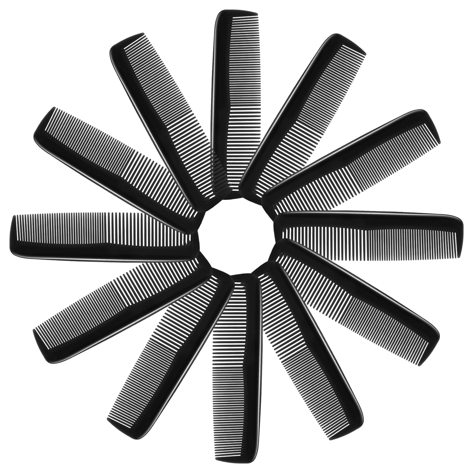 24 Pieces Mini Hair Combs, Small Black Plastic Professional Barber Stylist Tools, Portable Travel Pocket Purse Beard Comb for Men and Women, Wide Tooth and Fine Dressing Pack