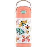 THERMOS FUNTAINER F4101 Stainless Steel Kids Bottle, 12 Ounce, Butterfly