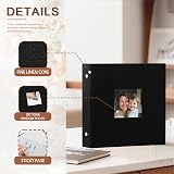 Miaikoe Photo Album Self Adhesive Scrapbook 40 Pages 4x6 5x7 8x10 Black view 2