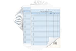 Moinchore 25 Sheets Patient Sign 8.5 x 11 Inch Patient Sign in Sheets, HIPAA Compliant, Peel Off Adhesive Labels 3 Part Label Forms Medical Office Supplies