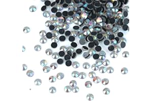 MEIBITE 4320Pcs SS10 Crystal Ab Hotfix Rhinestones Glass Gems for Clothes Fabric Shirts Tumblers Glitter Decoration Flat Back Round (2.8MM Bulk)