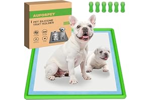 AUFORPET Pee Pad Holder, Puppy Pad Holder, 24" x 24" Heavy Silicone Pee Tray Mat for Dogs with Clips, Reusable, High Edge, Leak-Proof Toilet Training Pad for Potty, Doggy Baby, Cat, Rabbit Pets