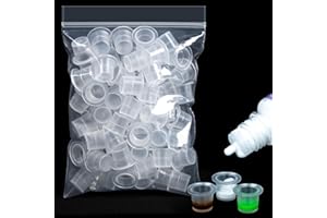 RAQEHO 100PCS Plastic Tattoo Ink Caps - Small Ink Cups Non-Spill Tintas Para Tatuajes Accessories Durable & Lightweight for P