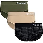 Reebok Hipster Panties for Women - 3 Pack Stretch Performance Seamless Underwear with Relaxed Tagless Waist (S-XL)