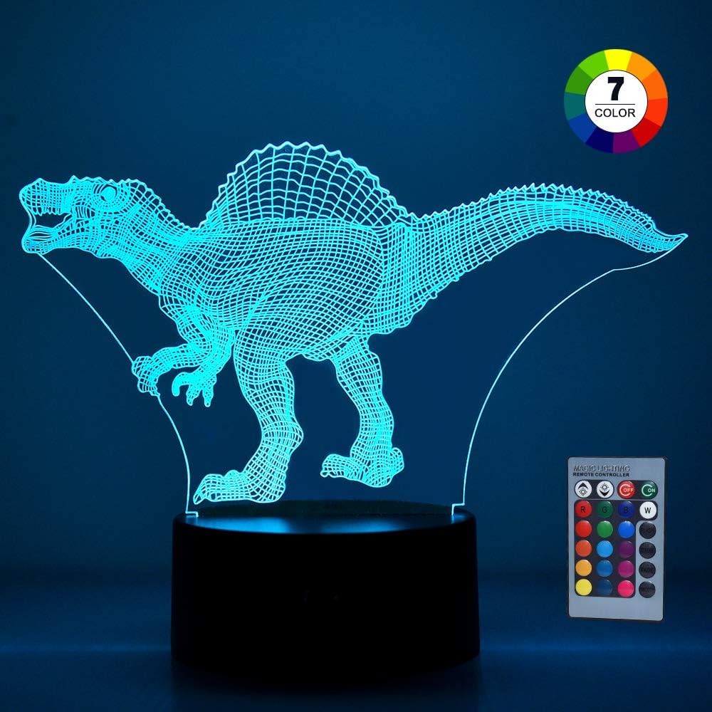 Dinosaur Toys Age 2-6, Dinosaur Night Light for Kids Toddlers Gift for 4-8 Year Old Boy Girl Toy Boy Age 2-8 Spinosaurus LZKL2