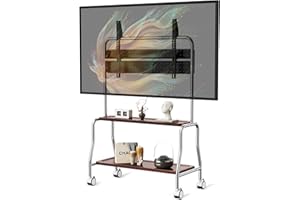 SYTHDIO Mobile TV Cart Easel Rolling TV Stand for 32 to 75 Inch LCD LED OLED Flat Panel Screens, Stainless Steel Portable Floor TV Stand with Locking Wheels Hold Up to 110 Lbs Max VESA 600x400mm