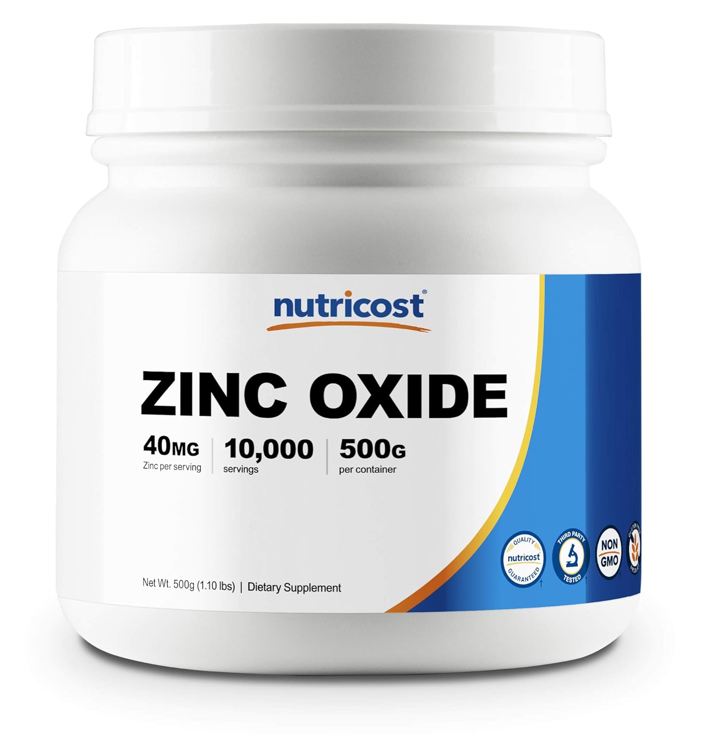 Nutricost Zinc Oxide Powder 500 Grams - Non GMO and Gluten Free