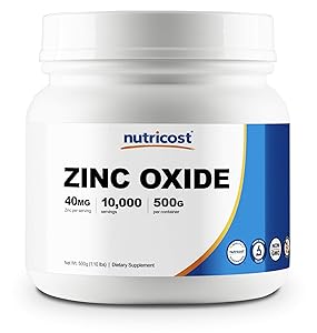 Nutricost Zinc Oxide Powder 500 Grams - Non GMO and Gluten Free