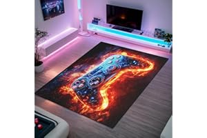 JPSBJWJ Gamer Room Rug for Boys - Gamer Rug Gamer Room Carpet for Teens Room Video Game Pattern Bedroom Carpet for Kids Gamepad Controller Mat for Bedroom,2.5x4 Feet